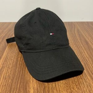 Tommy Hilfiger Baseball Cap Black Mens OSFM Strapback Logo Embroidered